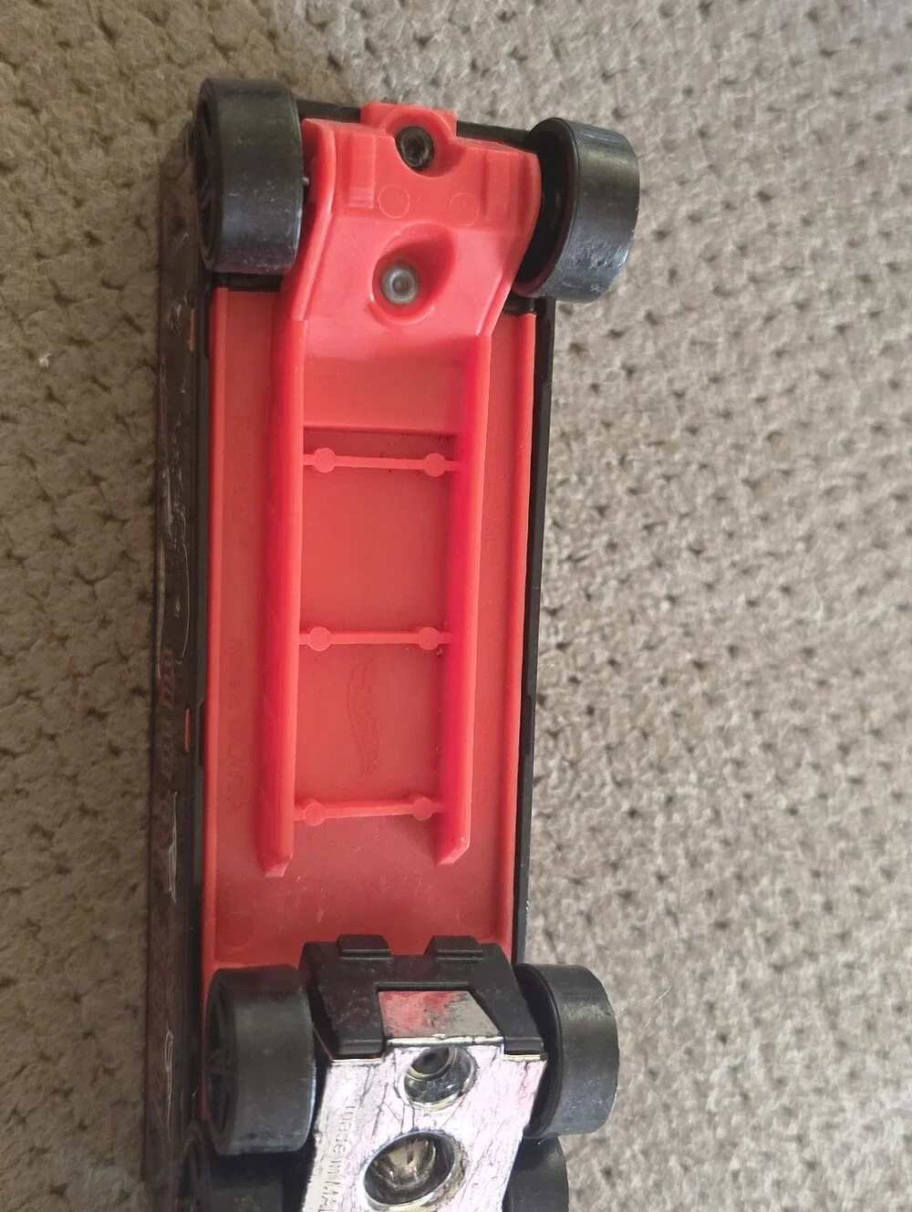 2013 Loose Hot Wheels Bone Shaker Red Hot Rod Shop Road Roller Truck Trailer